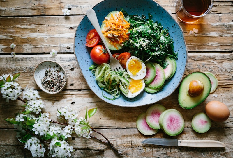 Balanced meal ingredients for planning with a dietitian